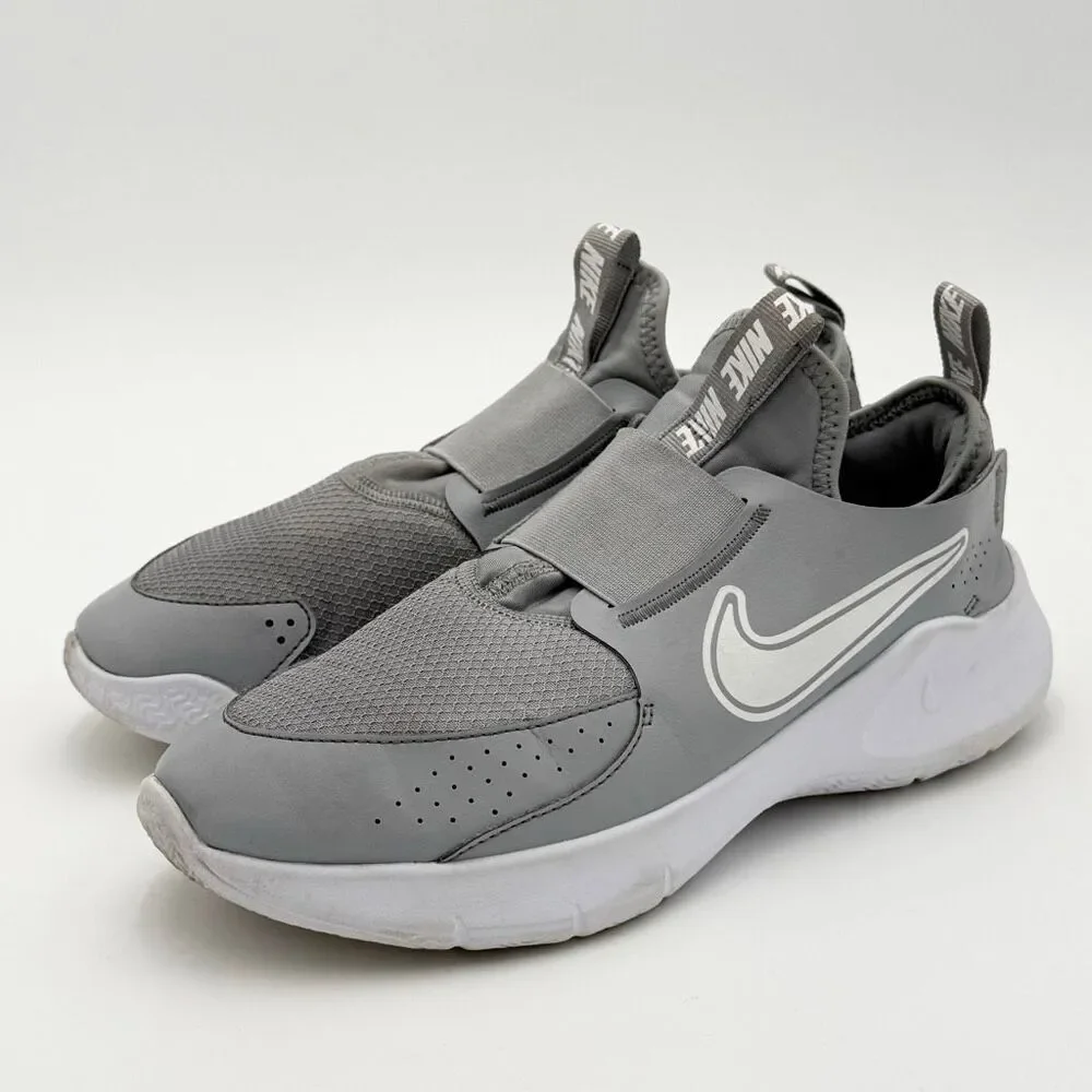 Nike Flex Runner 3 Wolf Gray White Slip-On Sneakers - US Kids Size 6.5Y / EU 39